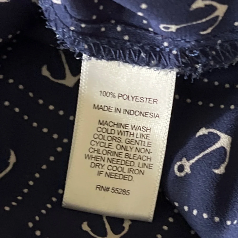 Express The Portofino Shirt Navy Blue White Anchors Nautical